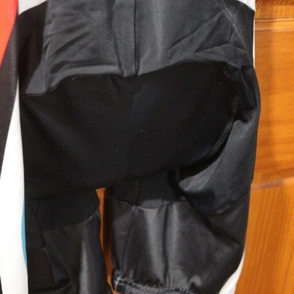 Monton Sports Cycling Bib Shorts Red White & Blue Logo Spellout XL - Picture 4 of 14